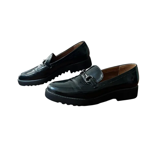 Franco Sarto Shoes Women's Size 8.5 Black Cason Loafer Flats Lug Sole Minimalist - Image 2