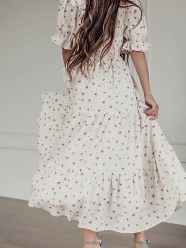 Jessakae Daydreamer Smocked Midi Dress In Cream Floral NWT Size Large - Image 3
