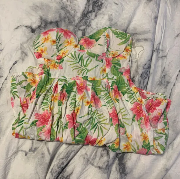 Floral Strapless Dress Multi - Image 3