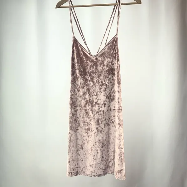 Lulus Strappy‎ Back Velvet Mini Dress in Pink Size Small - Image 2