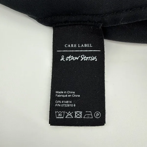 & Other Stories Paris‎ Atelier Black Lyocell Surplice Front Midi Dress Size 2 - Image 8