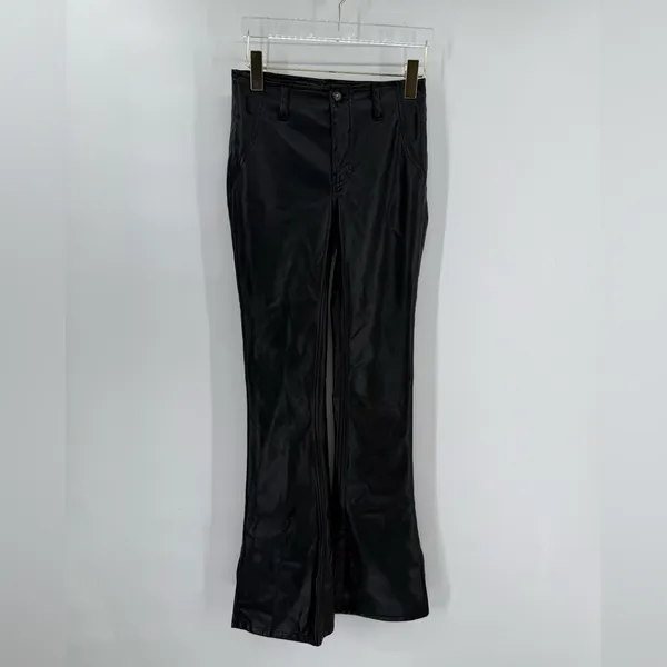 We the free LEVEL UP VEGAN‎ SLIT PANTS IN BLACK BY FREE PEOPLE size 25 - Image 5