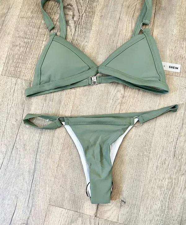 SheIn NEW  olive ring cheeky bikini set size S. - Image 6