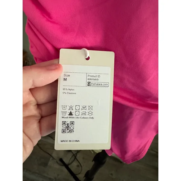 Halara Hot Pink Mesh Long‎ Sleeve Bodysuit Size M NWT - Image 4