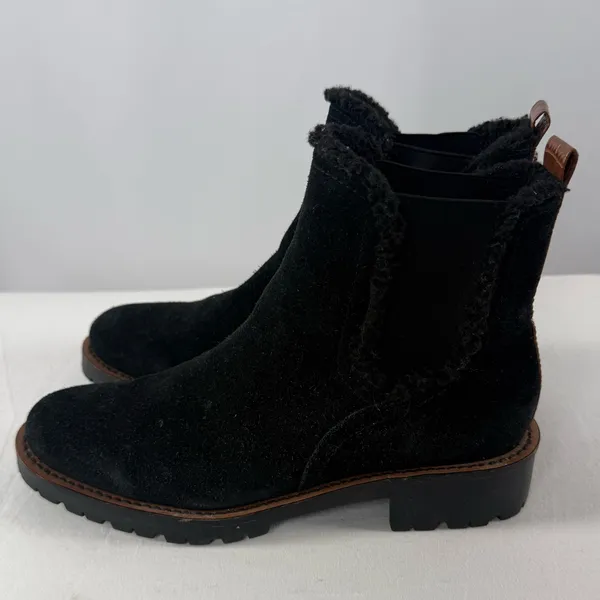 Sam Edelman Jaclyn Suede Sherpa Lined Chelsea‎ Boot in Black Size 6 - Image 7