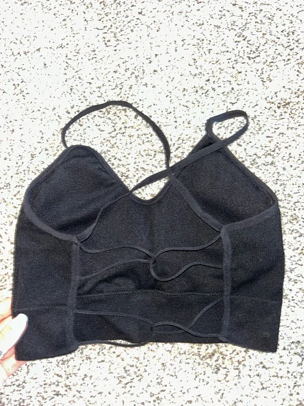 Backless workout top Black - Image 2