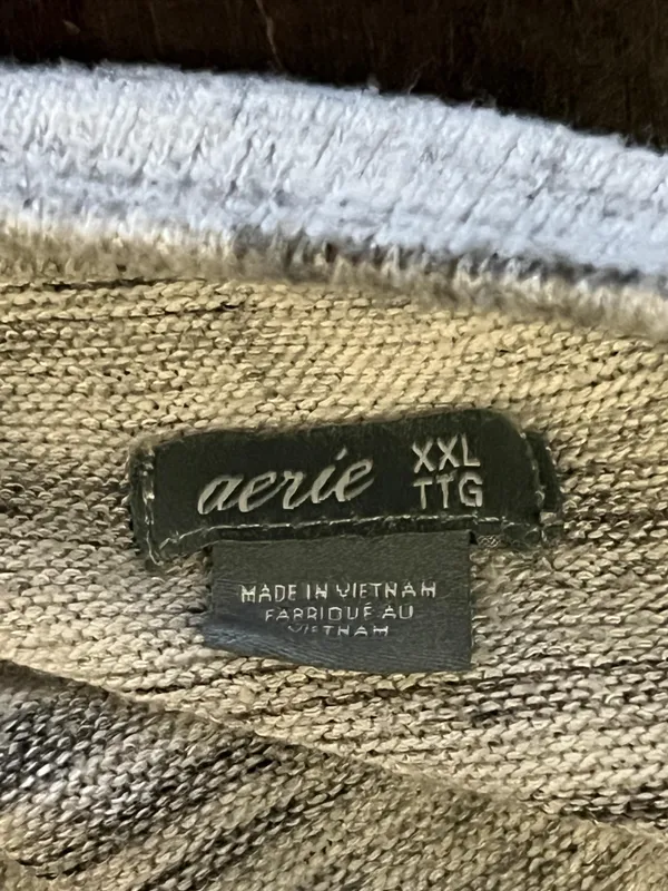 Aerie Sweater Womens XXL Gray Space Dye Knit Raglan Crewneck Pullover Cozy - Image 9