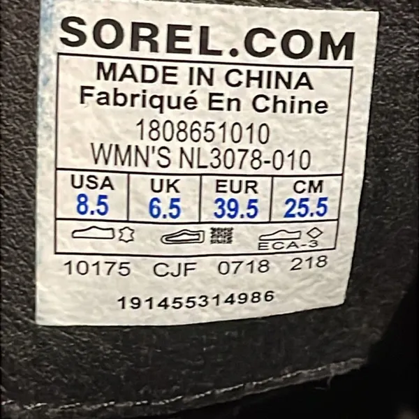 Sorel Lolla Black Leather Chelsea Ankle Boots Womens Size 8.5 NL3078-010 - Image 2