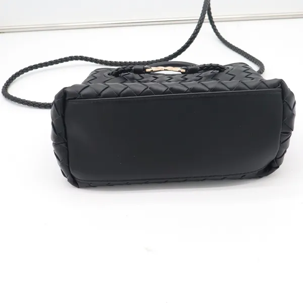 A New Day Black Woven Vegan Leather Crossbody Bag Gold Hardware Braided Strap - Image 8