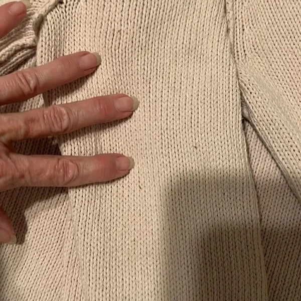 J Crew size XS cream long sleeve angled zip front floppy collar cardigan GUC - Image 7