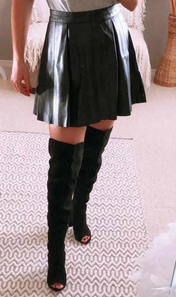 Bamboo Over The Knee Boot Open Toe Size 6.5 - Image 2