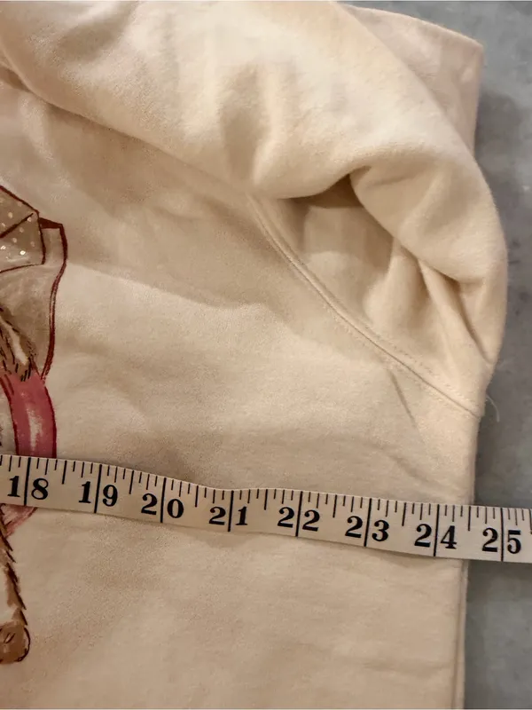NWOT Maeve Anthropologie Size L Dog Gift Bow Graphic Sweatshirt Beige Gold - Image 8