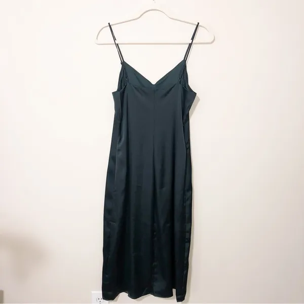 Autumn Wedding Guest Dress Size S Green Midi Slip Evening Glam 90s Vibes Express - Image 3