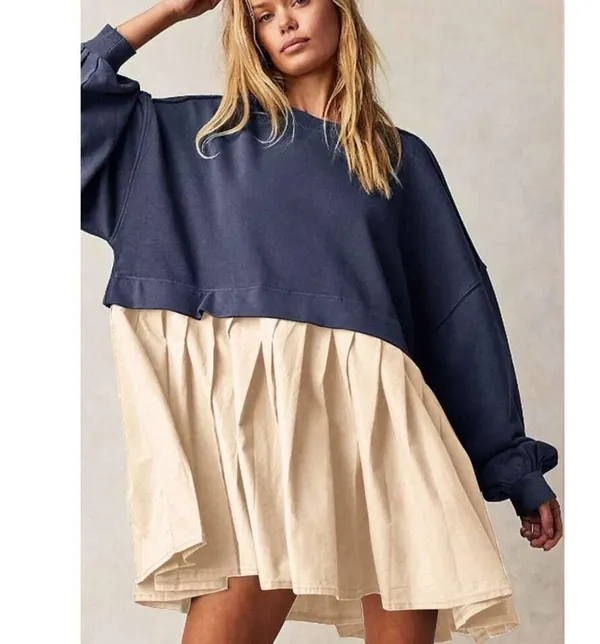 Free People Eleanor Striped Sweatshirt Tunic Dress - Image 9