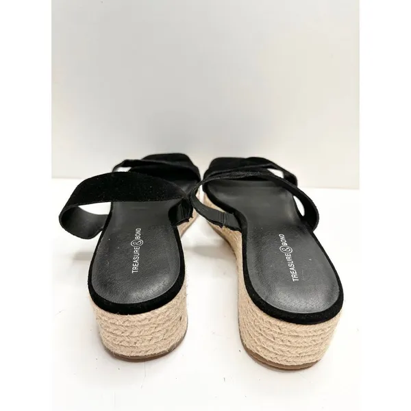 Treasure & Bond Sandals Size 8.5 Suede‎ Upper Black Platform Espadrille Open Toe - Image 6