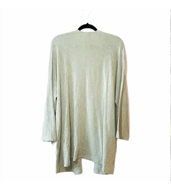 Anthropologie DONNI. Sandwash Ribbed Open Front Cardigan Tan White Stripe NWT - Image 6