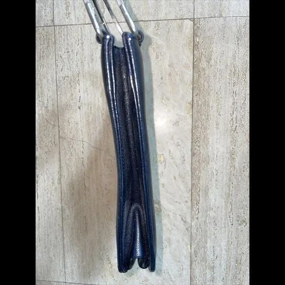 Paule Clement Vintage Bag‎ Black Leather Metal Loop Handle HandMade In Morocco - Image 3