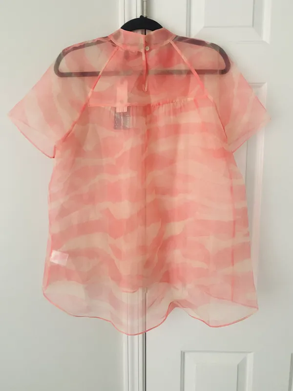 Anthropologie Daniel Rainn Mock Neck Organza Blouse, Size L - Image 9
