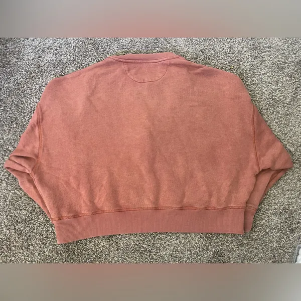 Women’s American Eagle Cropped Henley Sweatshirt Size L - Image 4