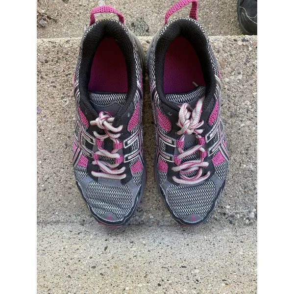 Asics Gel-Venture‎ 4 T383N Womens Size 6.5 Trail Running Shoes Black Pink - Image 2