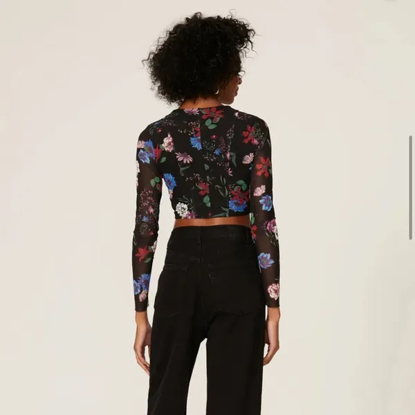 NWT AFRM X Revolve Macie Floral Mesh Cutout Corset Top size Small - Image 4