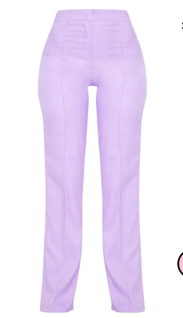 Pretty Little Thing s Purple High Waisted Straight Leg Trousers - Image 5