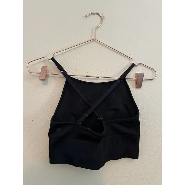 Lululemon Ebb To Street Bra Size‎ 4 Black Long Line - Image 5