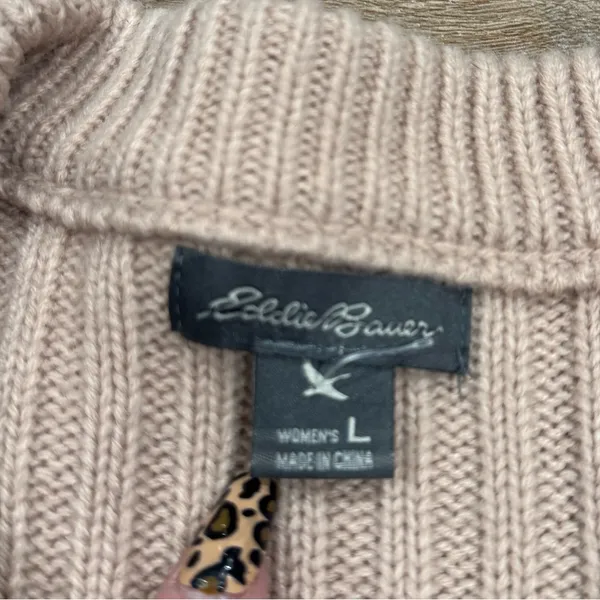 EDDIE BAUER Granola Heavyweight Nude Pink Knitted Sweater | Size Large - Image 2