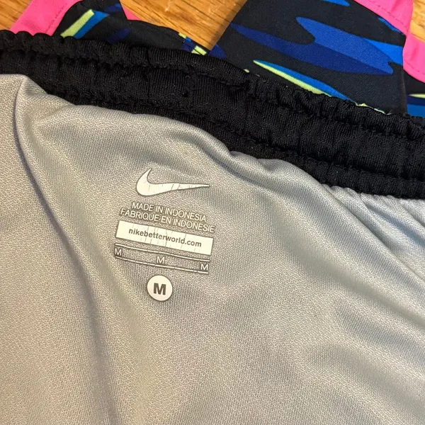 Nike Women’s Medium Blue Neon Lined Running Shorts Athletic Sporty Athleisure - Image 8