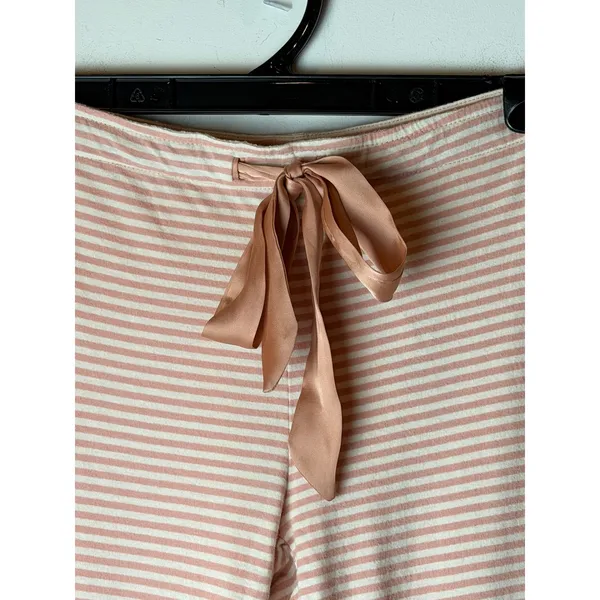 Ann Taylor Pajama Pants Women Small Pink Ivory Striped‎ Preppy Lounge Sleepwear - Image 5