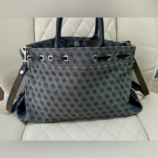 Dooney & Bourke Monogram Signature Tassel Tote Vintage purse - Image 16