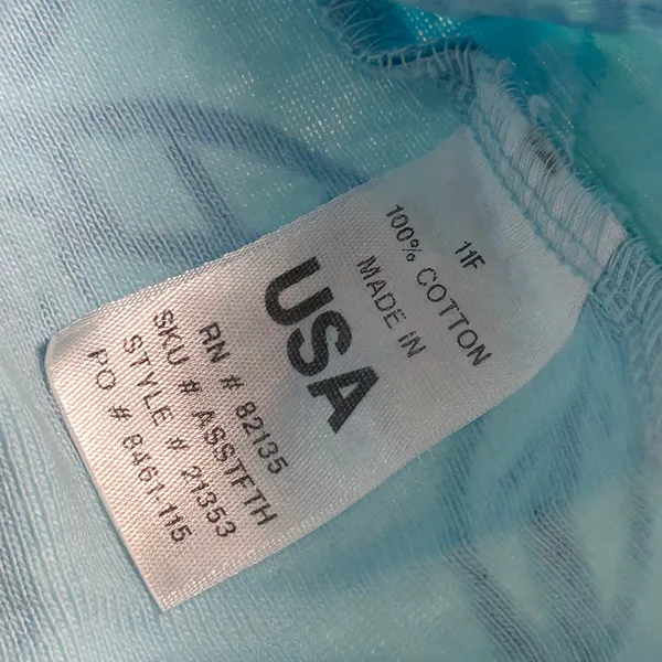 Fresh Produce Womens XL Blue Floral V-Neck Short Sleeve Cotton‎ T-Shirt Made USA - Image 5