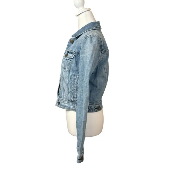 American Eagle Y2K Womens Size M Denim Button Front Cropped Jacket Casual 90s - Image 3