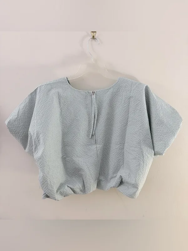 Hunter Crop Bubble Blouse in Surf‎ Spray XL NWT - Image 7