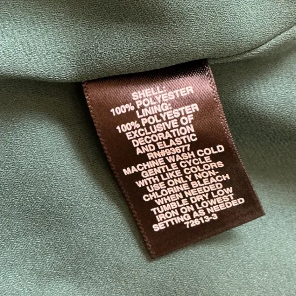 Ryegrass Hunter Green Clip Dot Smocked Tiered Maxi Dress Small VNeck Long Sleeve - Image 5