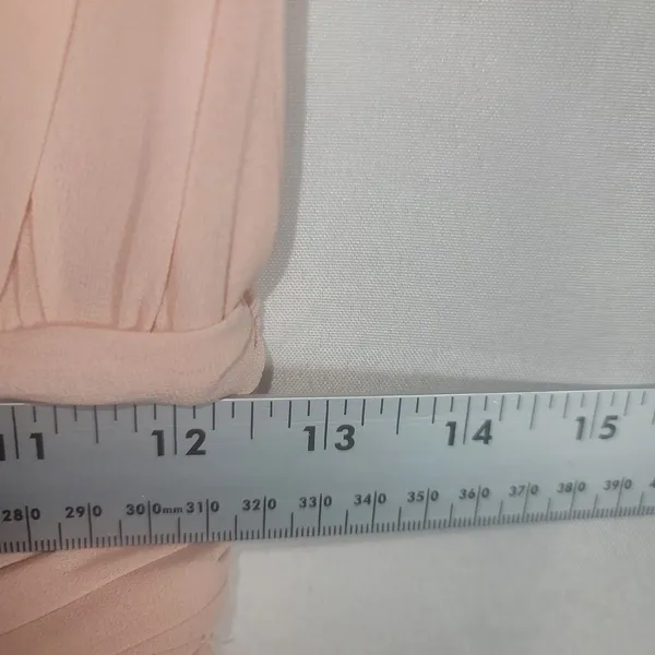 Lulus Heavenly Hues Blush Pink Chiffon Maxi Dress Small Pleated Plunging V-neck - Image 5