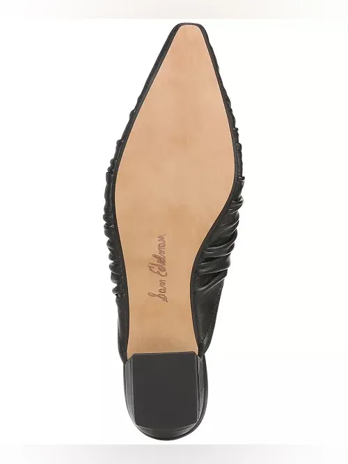 NEW Sam Edelman Women's Julia Ruched Pointed-Toe Flats Black 8.5 Leather - Image 6