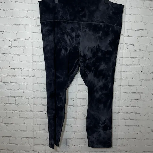 Lululemon Align High-Rise Crop‎ Legging Tie Dye Graphite Grey Size 18 - Image 2