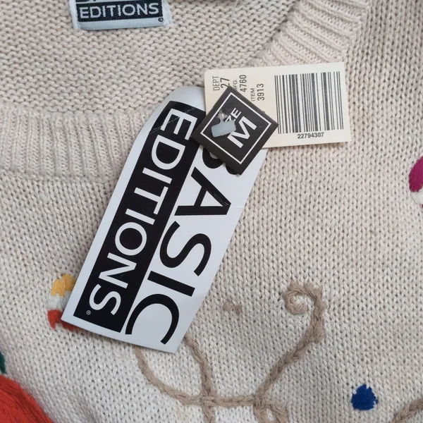 Basic Editions Halloween Sweater Vintage Pumpkins Candy Corn Novelty M Orange Size M - Image 8