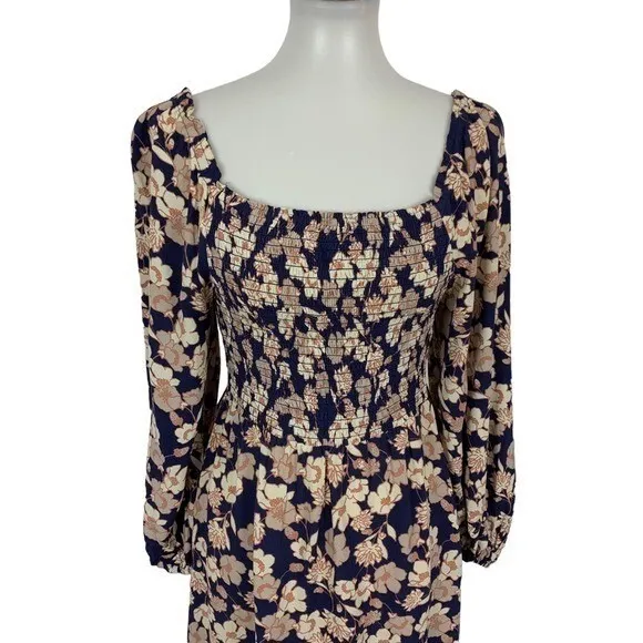 Sanctuary Smocked Floral Long Sleeve Mini‎ Dress Boho Cottagecore Aesthetic 8 - Image 2
