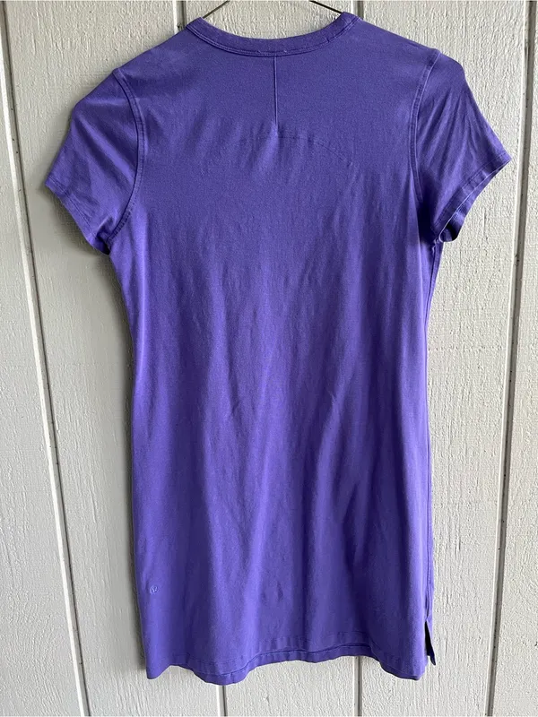 Lululemon Classic Fit Cotton Blend T Shirt Dress in Charged Indigo Purple XS - Image 4