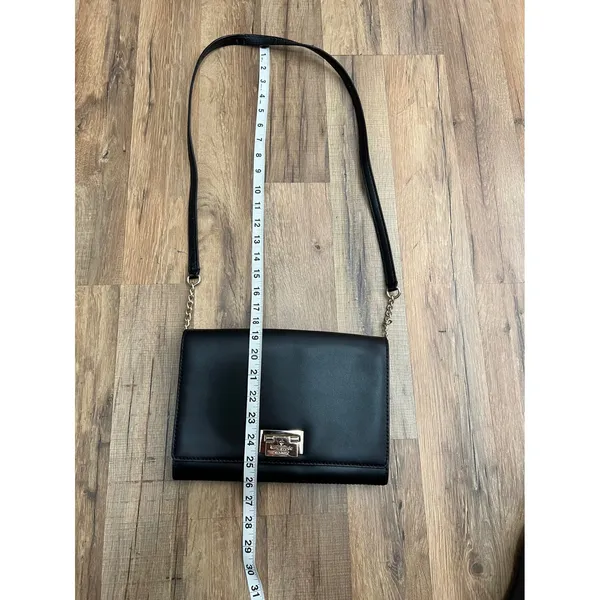 Kate Spade Black Crossbody Bag 100% Cow Leather‎ Gold Lock - Image 5