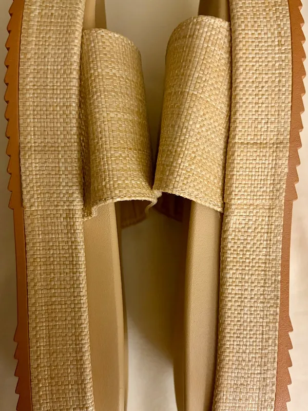 Forever women's beige raffia woven slide sandals in size 7 - Image 6