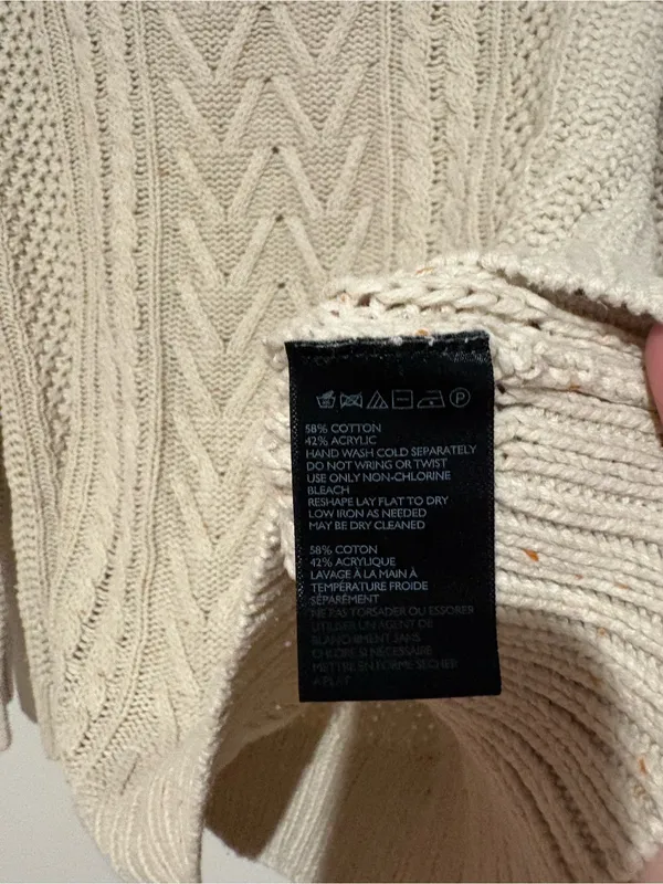 BDG‎ Urban outfitters Cable Knit elbow patch Crewneck Sweater cream size medium - Image 5