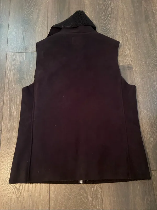 Ralph Lauren Black Sherpa-Lined Zip Front Vest - Image 2