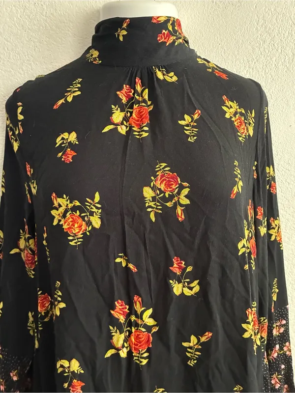 🆕Free People Tate Floral-Print Tunic Dress Black Combo XL🆕 - Image 5
