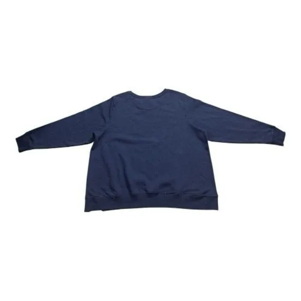 Women Navy Blue Cotton Sweatshirt Plus Size 2X Crewneck Fleece Athletic DIP - Image 7