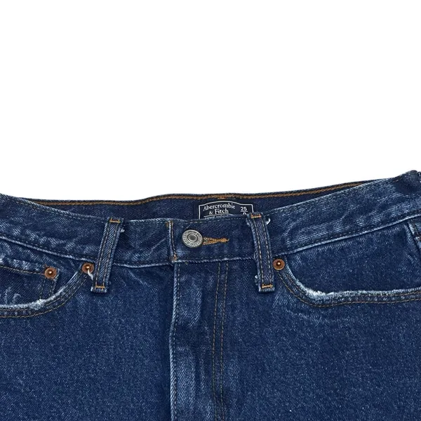Abercrombie & Fitch Women's Annie High Rise Blue Denim Size 25/2 2.5" Distressed - Image 3
