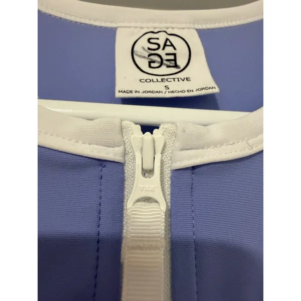 Sage Collective Womens Small Periwinkle Blue‎ Half Zip Racerback Tennis Dress S - Image 8