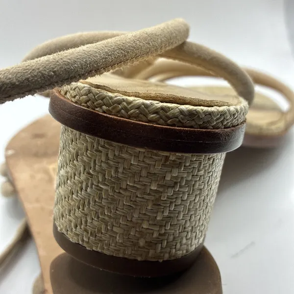 J.McLaughlin Delilah Tan Suede Block Heel Ankle Strap Sandals Women’s 8.5 - Image 6